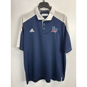 Adidas‎ Climalite Performance Navy Blue/ White Polo ST Rebels Shirt Mens 2XL